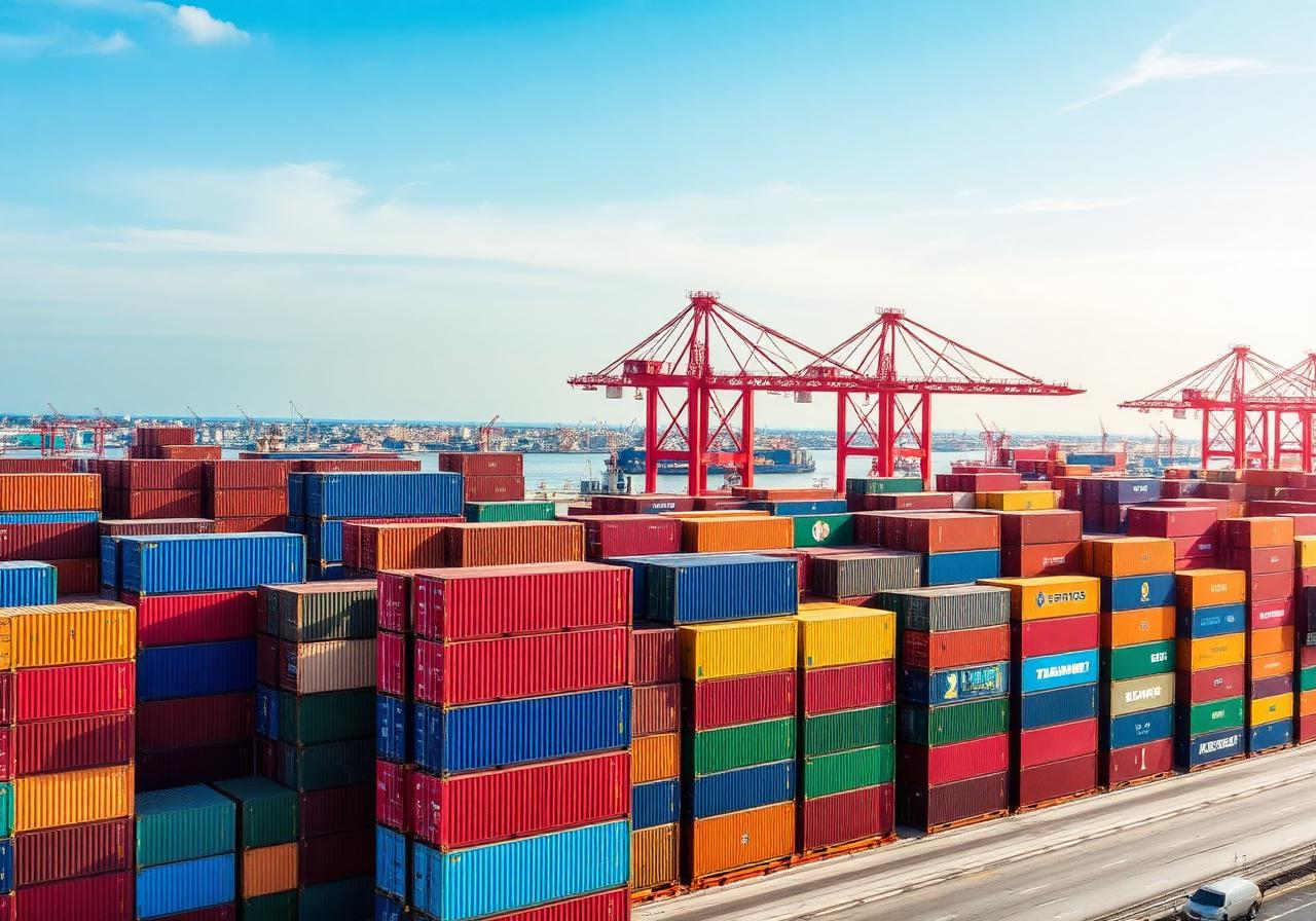Contenedores de importación en puerto