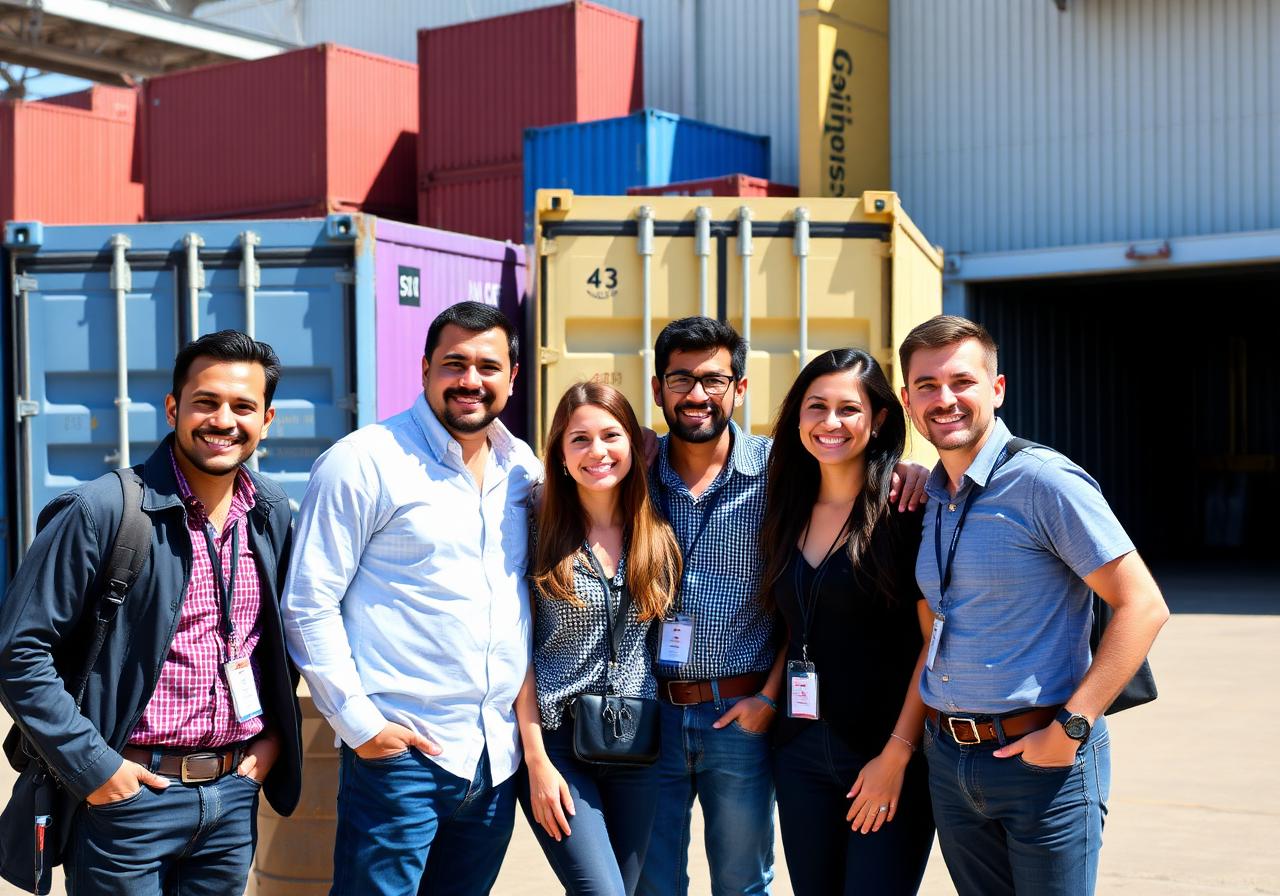 Grupo de emprendedores en zona franca